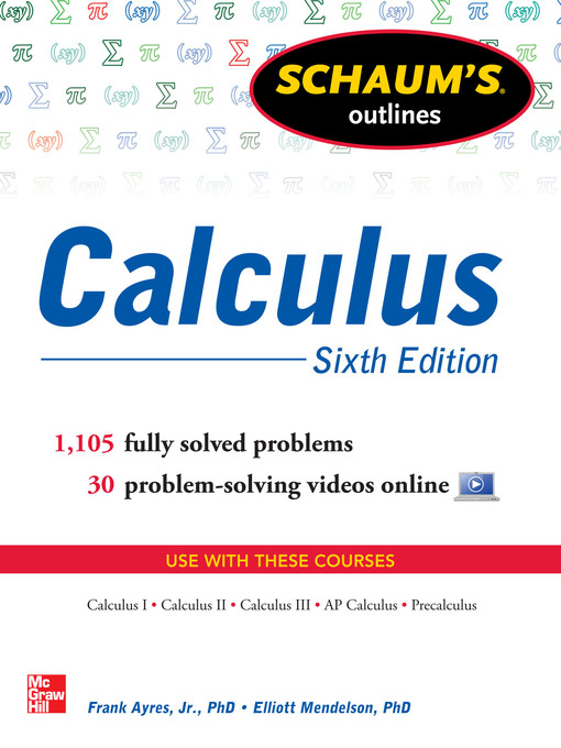 Title details for Schaum's Outline of Calculus by Frank Ayres - Available